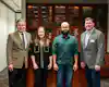 Jeff Fair (R) with (L-R) Mario Barrera, Heather Rose Boehme, and BizConnect graduate, Abdul Nadir Cassimjee at cohort graduation in January.