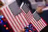 a group of small american flags