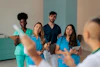a group of people in scrubs