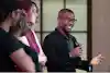 Winthrop University student Bobby Strong and his team present their strategies for analyzing public perception and enhancing community collaboration.